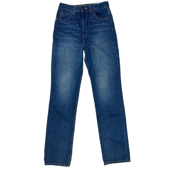 Levi's 70's High Straight Leg Jeans Dark Wash Blue Denim Classic Retro Womens 25 - Picture 2 of 12